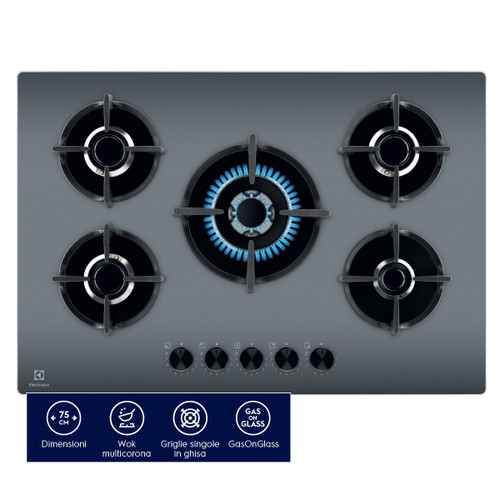 ELECTROLUX - PIANO GAS COMANDI FRONTALI 75 CM EGG75372M - 2220010078