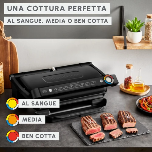 MOULINEX - OptiGrill+ XL garantisce sempre risultati di cottura impeccabili, con un formato XL ottimo per la famiglia e gli amici - 2240002925