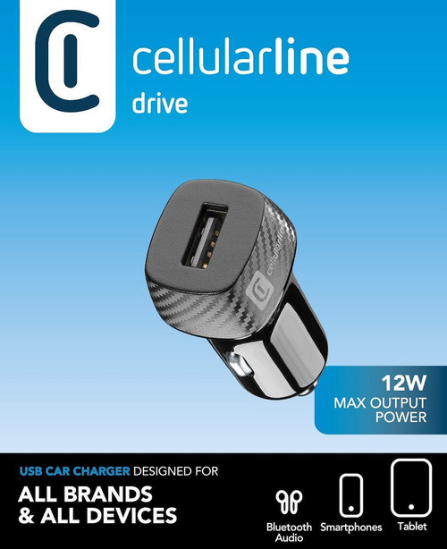CELLULARLINE - USB CAR CHARGER 12W CARICABATTERIA DA AUTO USB 12W - 2240008005
