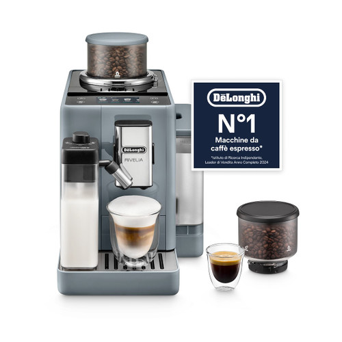 DE'LONGHI - De'Longhi Rivelia - Macchina Automatica per Caffè in Chicchi,  16 Bevande one touch, Display touch, Grigio (EXAM440.55.G) - 2230013243
