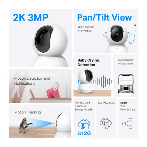 TP-LINK - TP-Link Tapo TC71 - Telecamera Wi-Fi 2K 3MP - 2240017729