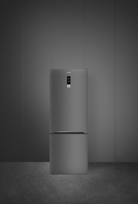SMEG - Frigo combinato da libera installazione larghezza 70 cm, classe D, total no frost, display esterno, colore dark inox - 2240013007