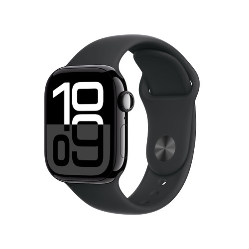 APPLE - Watch Serie 10 GPS 42mm Cassa in Alluminio color Jet Black con Nero Sport Band  S/M - 2240019177
