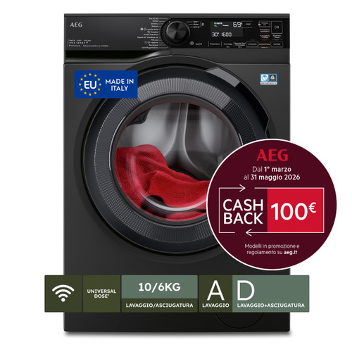 AEG - LAVASCIUGA 10+6 KG CLASSE D/A 1600 GIRI LWR7BLACK MADE IN ITALY - 2230010146
