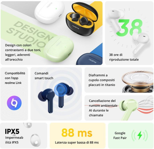 REALME - REALME BUDS T110 WIRELESS EAR BUDS - 2240020394