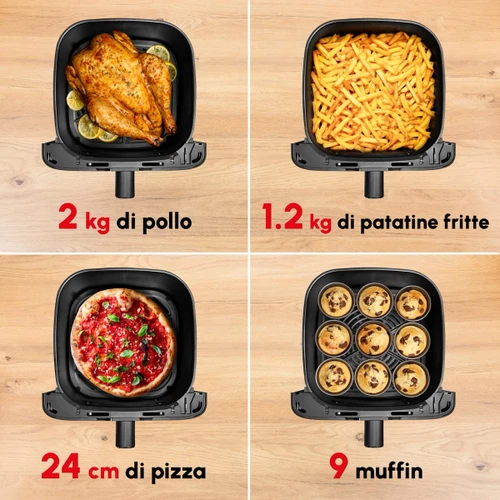 MOULINEX - Easy Fry Mega, Friggitrice ad Aria, Capacità Extra-Large 7.5 L, 8 Programmi, Dimensioni Compatte, EZ855H - 2240019562