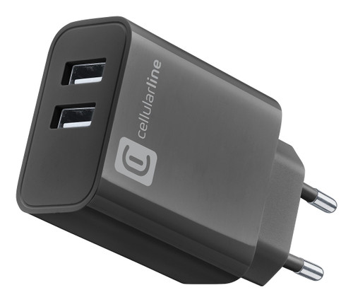 CELLULARLINE - MULTIPOWER 24W CARICABATTERIE CON 2 PORTE USB - 2230020802 CELLULARLINE 0 | Trony.it