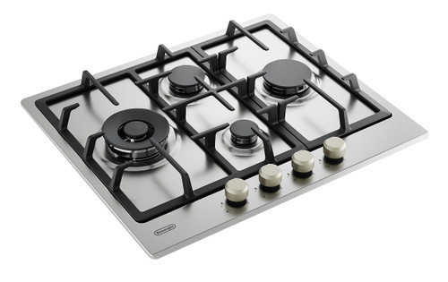 DE'LONGHI - Pianale monostampo in acciaio Inox 4 bruciatori a gas di cui un doppia corona Griglie in ghisa Teste bruciatori sm - 2240020940