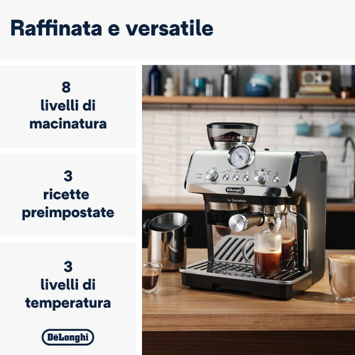 DE'LONGHI - DE'LONGHI La Specialista Arte - Macchina per Caffè in chicchi Manuale, Montalatte manuale, 1400W, Metal Black (EC9155.MB) - 2210013816