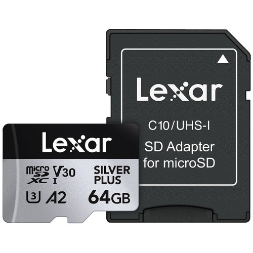 LEXAR - 64GB LEXAR MICROSDXC SILVER PLUS A2 V30 - 2240016926 LEXAR - 64GB LEXAR MICROSDXC SILVER PLUS A2 V30 - 2240016926