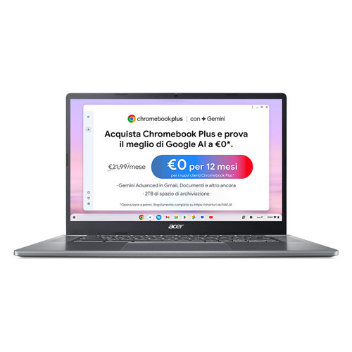 ACER - CHROMEBOOK PLUS 515 CB515-2H-34ZU - 15.6 POLLICI - GRIGIO - 2230014787 ACER - CHROMEBOOK PLUS 515 CB515-2H-34ZU - 15.6 POLLICI - GRIGIO - 2230014787