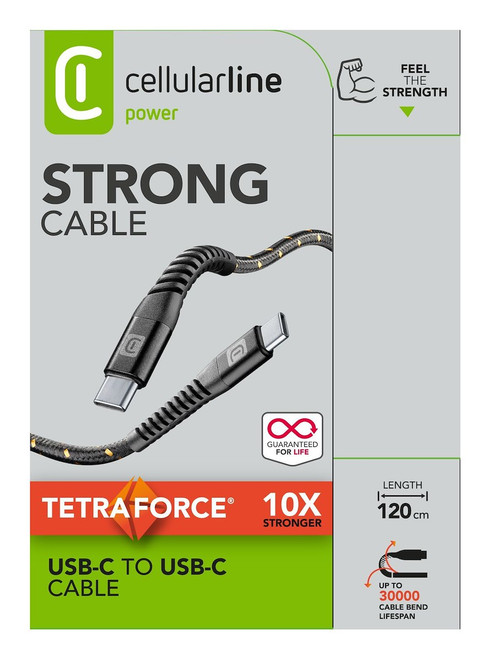 CELLULARLINE - TETRA FORCE CABLE 120CM - USB-C TO USB-C - 2200004051