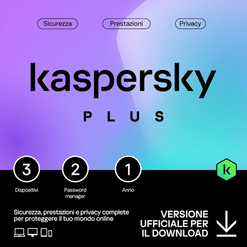 KASPERSKY - KASPERSKY PLUS 3D 1Y ESD GENERIC _IT - 8080001091 KASPERSKY - KASPERSKY PLUS 3D 1Y ESD GENERIC _IT - 8080001091