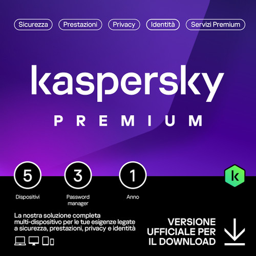 KASPERSKY - KASPERSKY PREMIUM 5D 1Y ESD GENERIC _IT - 8080001085