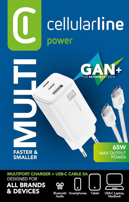 CELLULARLINE - MULTIPOWER 65W KIT - SMARTPHONE, TABLET E LAPTOP - 2240023045