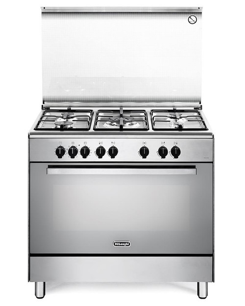 DE'LONGHI - inox, 5 gas (1 DC), griglie piattina mat, forno multifunzione (6), coperchio vetro, vano scaldavivande - 2250000853
