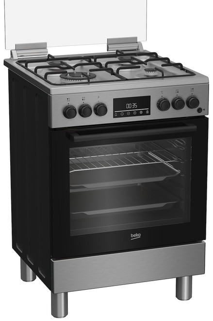 BEKO - Cucina a libera installazione inox, forno elettrico 6 funzioni, piano cottura induzione 4 zone, 60x60, Classe A - 2250002684