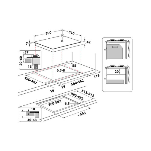 WHIRLPOOL - Piano cottura a gas Whirlpool - GOA 6423/NB1 - 2230010921
