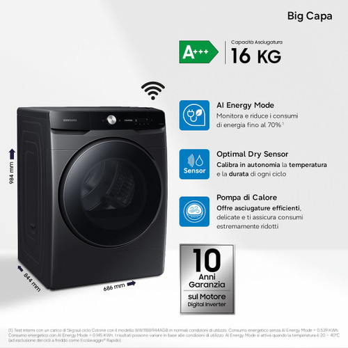 Samsung Electronics Italia Spa - DV16DG8600BVU3 - 2250003017