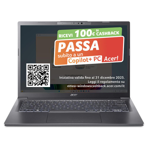 ACER - NOTEBOOK ASPIRE 14 AI - 14” OLED - Ultra 7 – 16 GB RAM – 512 SSD - 2250001004 ACER 0 | Trony.it