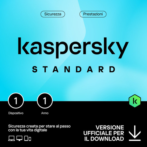 KASPERSKY - KASPERSKY STANDARD 1D 1Y ESD GENERIC _IT - 8080001090 KASPERSKY - KASPERSKY STANDARD 1D 1Y ESD GENERIC _IT - 8080001090