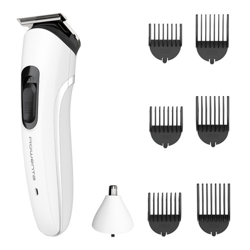 ROWENTA - Trim & Style 8 in 1, Regolabarba Multifunzione da Uomo, Lame Autoaffilanti in Acciaio Inox, 6 Pettini Fissi TN8934E0 - 2250007656