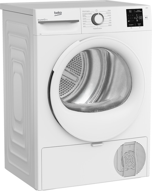 BEKO - Asciugatrice 9kg, Classe C, Linea Estetica NX, motore inverter, Display digitale, colore Bianco, obl Bianco - 2250011093