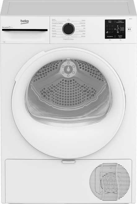 BEKO - Asciugatrice 9kg, Classe D, Linea Estetica NX, motore asincrono, Display digitale, colore Bianco, obl Bianco - 2250011154 BEKO 0 | Trony.it