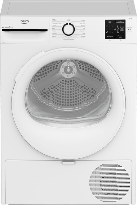 BEKO - Asciugatrice 9kg, Classe C, Linea Estetica NX, motore inverter, Display digitale, colore Bianco, obl Bianco - 2250011154