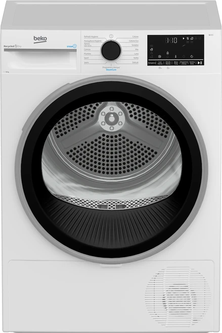 BEKO - Asciugatrice 10kg, Classe C, motore inverter, Display digitale XL, funzione a vapore SteamCure, colore Bianco, obl Nero - 2250011149