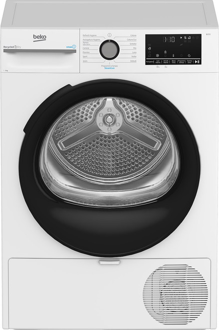 BEKO - Asciugatrice 10kg, classe D, linea estetica NX, display touch, colore bianco, obl bianco - 2250011140