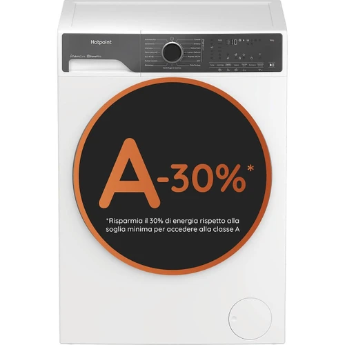 HOTPOINT ARISTON - HB 93 CARE IT, Capacità 9kg, classe A -30%, Motore Inverter, 1400 giri, Display digitale XL, Vapore - 2250007086