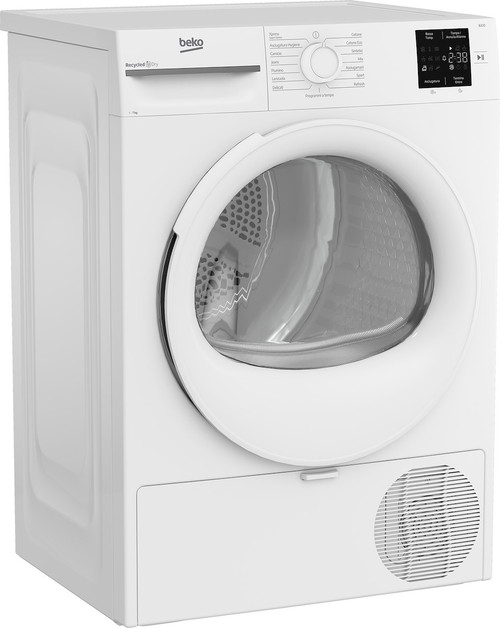 BEKO - Asciugatrice 9kg, Classe A, Linea Estetica Beyond, motore inverter, Display digitale XL, colore Bianco, obl Nero, WIFI - 2250013358