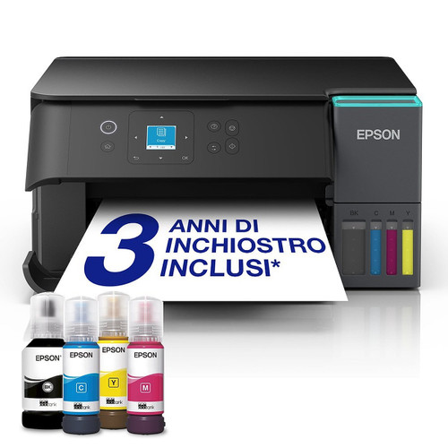 EPSON - EcoTank ET-2951 Stampante Inkjet Multifunzione A4, serbatoi ricaricabili, 3 anni inchiostro inclusi, 30 € di cashback* - 2250013017