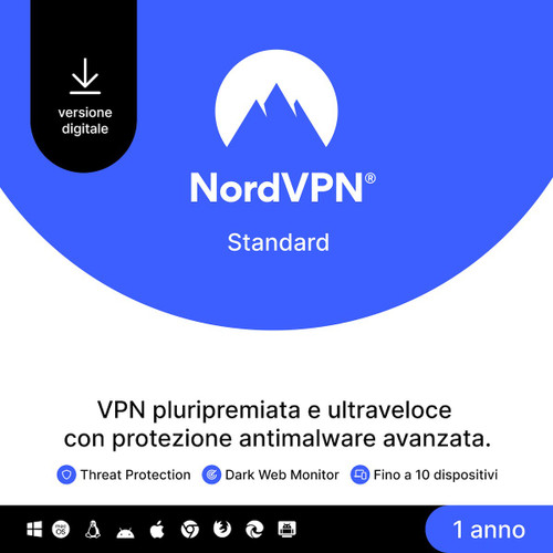 NORDVPN - NORDVPN STANDARD: ABBONAMENTO DI 1 ANNO A VPN E SO - 8250011894