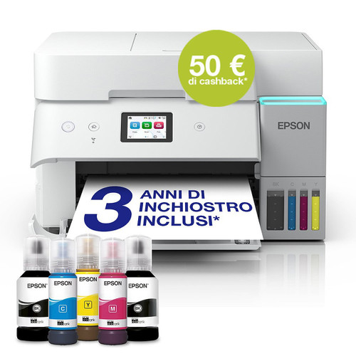 EPSON - EcoTank ET-4956 Stampante Inkjet Multifunzione A4, serbatoi ricaricabili, 3 anni inchiostro inclusi, 50€ cashback* - 2250013023