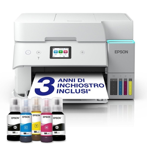 EPSON - EcoTank ET-4956 Stampante Inkjet Multifunzione A4, serbatoi ricaricabili, 3 anni inchiostro inclusi, 50 € di cashback* - 2250013023