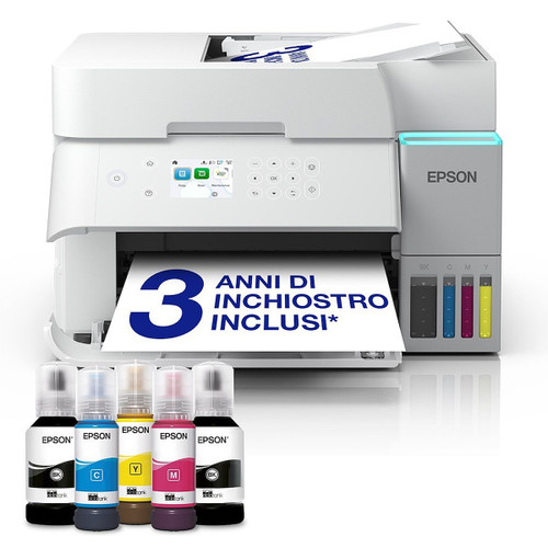 EPSON - EcoTank ET-3956 Stampante Inkjet Multifunzione A4, serbatoi ricaricabili, 3 anni inchiostro inclusi - 2250013022