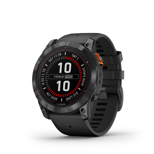 GARMIN - FENIX 7X PRO SOL,SLATE GRAY STL W/BLACK BND - 2230016453