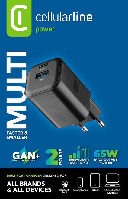 CELLULARLINE - MULTIPOWER 2 GAN ENTRY A+C 65W - 2250016963