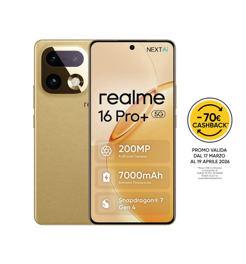 REALME - REALME 16 PRO+ 5G MASTER GOLD (512GB 12GB) - 2250017818