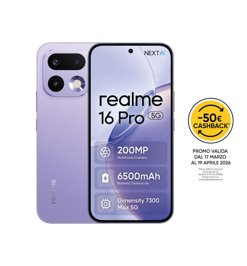 REALME - REALME 16 PRO 5G ORCHID PURPLE (512GB 8GB) - 2250017804