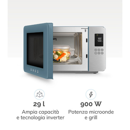 SMEG - Smeg Forno a microonde con grill - Blu Tempesta opaco - MOC01SBMEU - 2260002015