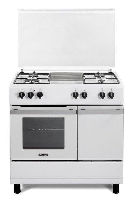 DE'LONGHI - Cucina 90*60, piano a gas, forno gas statico termostatato, grill elettrico, vano laterale porta bombola - 2250011616