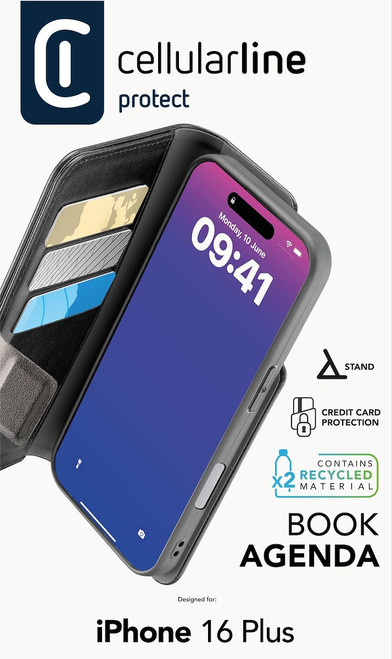 CELLULARLINE - BOOK AGENDA - IPHONE 16 PLUS - 2240020700