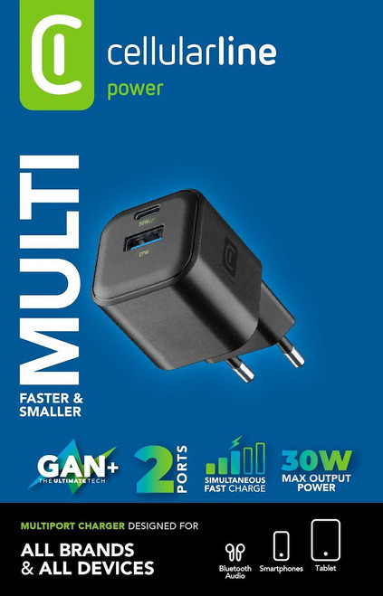 CELLULARLINE - MULTIPOWER 2 GAN ENTRY A+C 30W - 2250016964