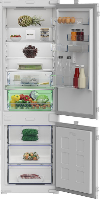 BEKO - B7BCNA296HS Frigorifero combinato incasso, Doppio Total No Frost, Capacit 270L, Classe C, Display, 2 cassetti, Wi-Fi - 2260004247