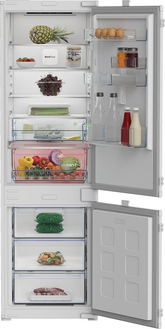 BEKO - B7BCNA296HS Frigorifero combinato incasso, Doppio Total No Frost, Capacit 270L, Classe C, Display, 2 cassetti, Wi-Fi - 2260004247
