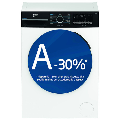 BEKO - Front Loader STD 9kg, Classe A-30%, Bianco, Motore Inverter 1400giri, Display touch, Porta nera, EnergySpin, Vapore - 2260005663 BEKO 0 | trony.live