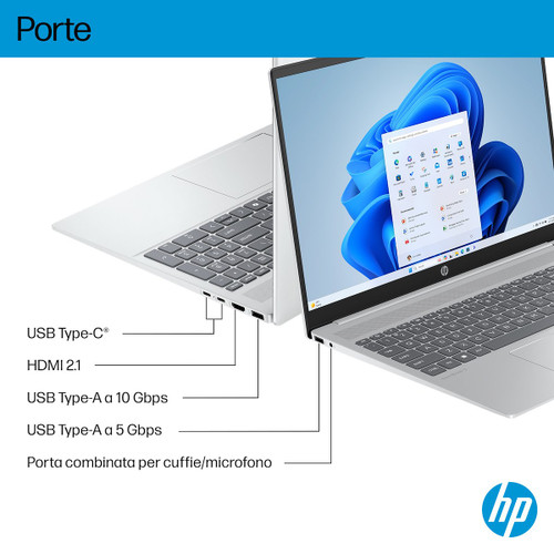 HP - HP OmniBook 5 Laptop AI 16-af1033nl, Windows 11 Home, 16", Intel® Core™ Ultra 7, 32GB RAM, 1TB SSD, 2K, Glacier Silver - 2260006584